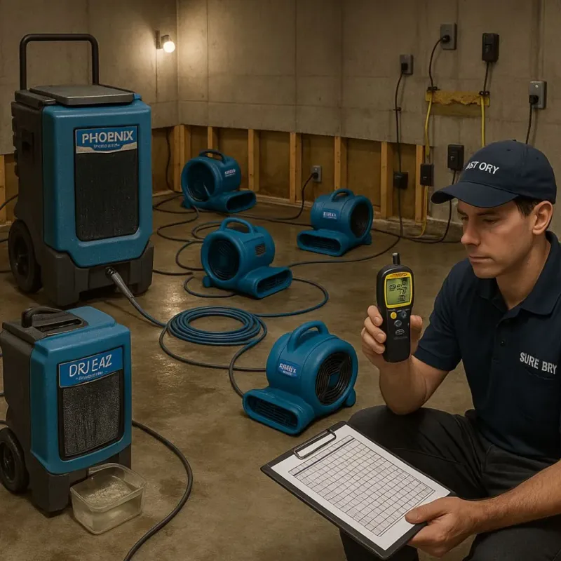 Structural Drying and Dehumidification process in Country Lake Estates, NJ